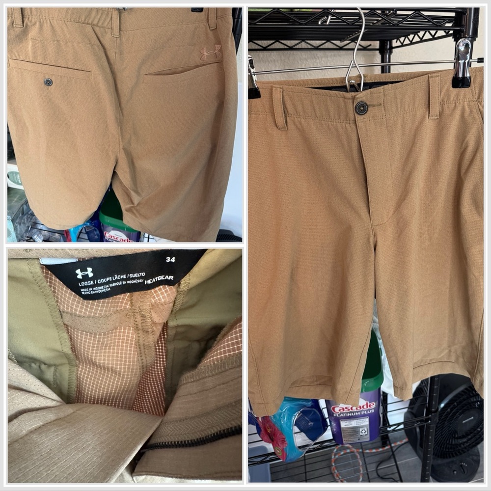 Under Armour Men's Tan Performance Shorts - Size 36, Tan